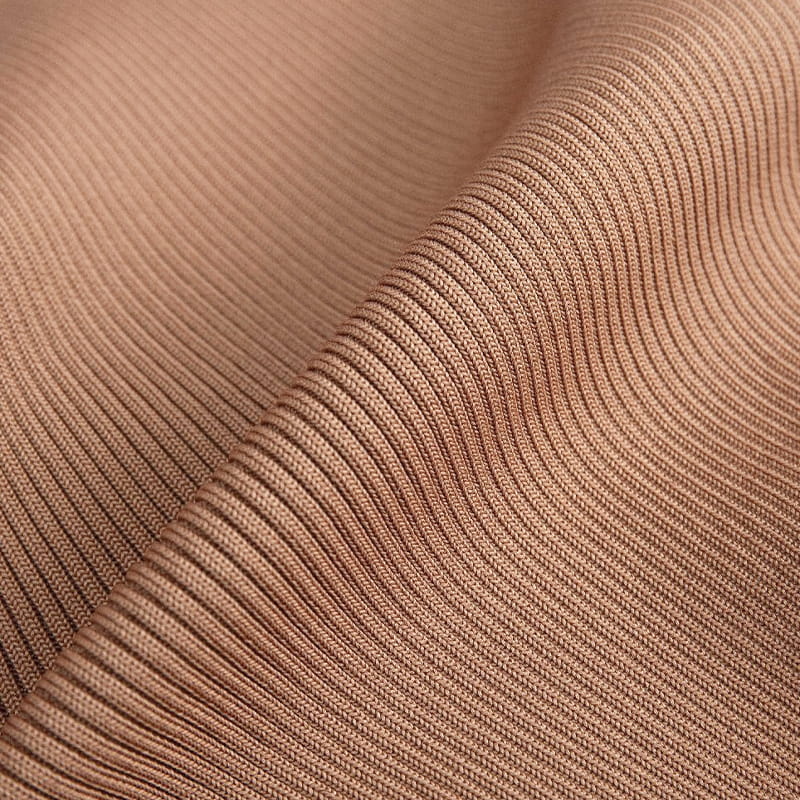 Gerippter 2x2-Polyester-Strickstoff mit geringer Dehnung für leichte Kleidung