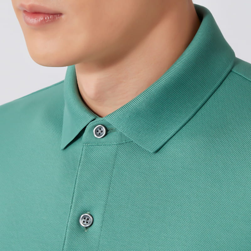 Kurzarm-Poloshirt für Herren mit geripptem Strickkragen
