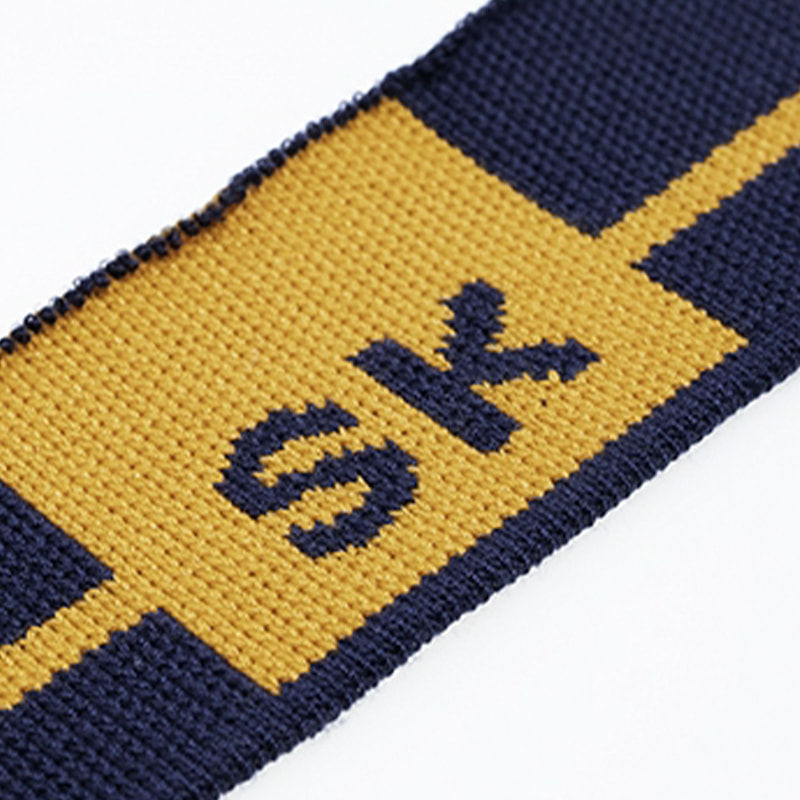 Polyester-Buchstaben-Jacquard-Stoff mit gerippten Poloshirt-Ärmeln